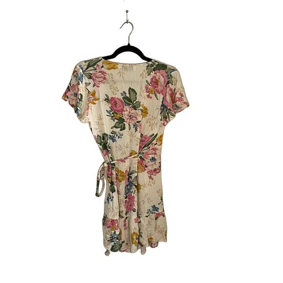 Auguste The Label Delilah Frill Wrap Mini Dress in Delilah Bloom Natural Size 4 - Picture 3 of 4